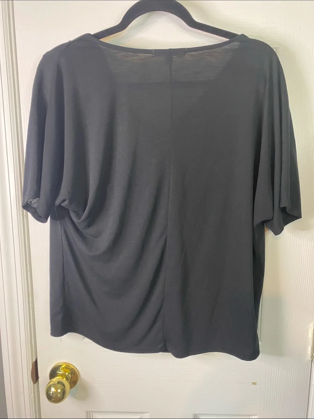 Green Envelopes Little Black Cowl Neck Short Sleeve Top Size Large.